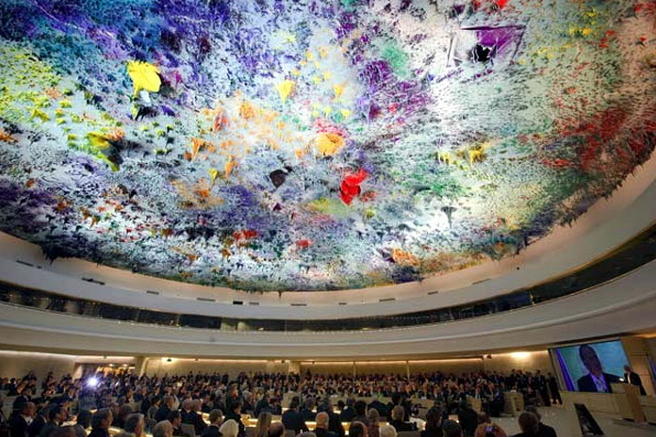 Miquel Barcelo aux Nations Unies à Genève sur le thème des droits de l’homme